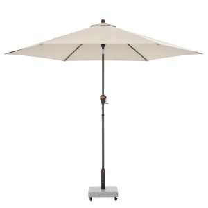 Doppler Mittelmastschirm myZone Auto Tilt, ca. 305 cm, naturfarbener Marktschirm mit Knickfunktion.