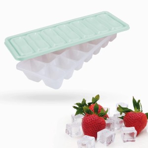 Bestgoodies Eiswürfelform, grün, mit Deckel, für 14 Eiswürfel. Küchenhelfer für erfrischende Getränke.