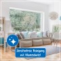 Anwendungsbeispiel: Wohnzimmer mit Fenster gereinigt mit Poliboy Glasreiniger für streifenfreien Glanz.