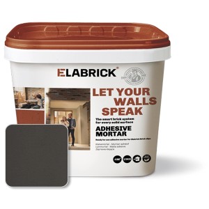 Klebemörtel Anthrazit, 15kg, für Elabrick Verblender. Geeignet für Innen- und Außenbereich.