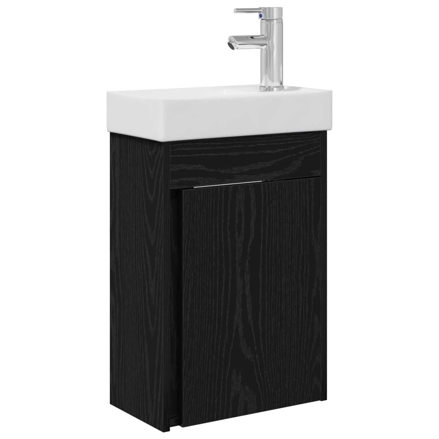 vidaXL Badezimmer Waschtischunterschrank mit Wasserhahn Schwarze Eiche 889522