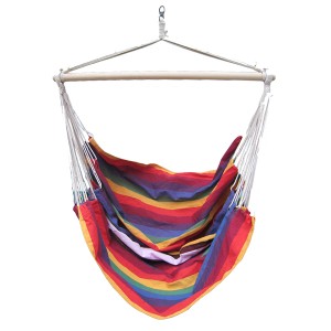 AMANKA Hängesessel, Regenbogenfarben, belastbar bis 150 kg. Bequemer Schwebesessel für Garten und Zuhause.