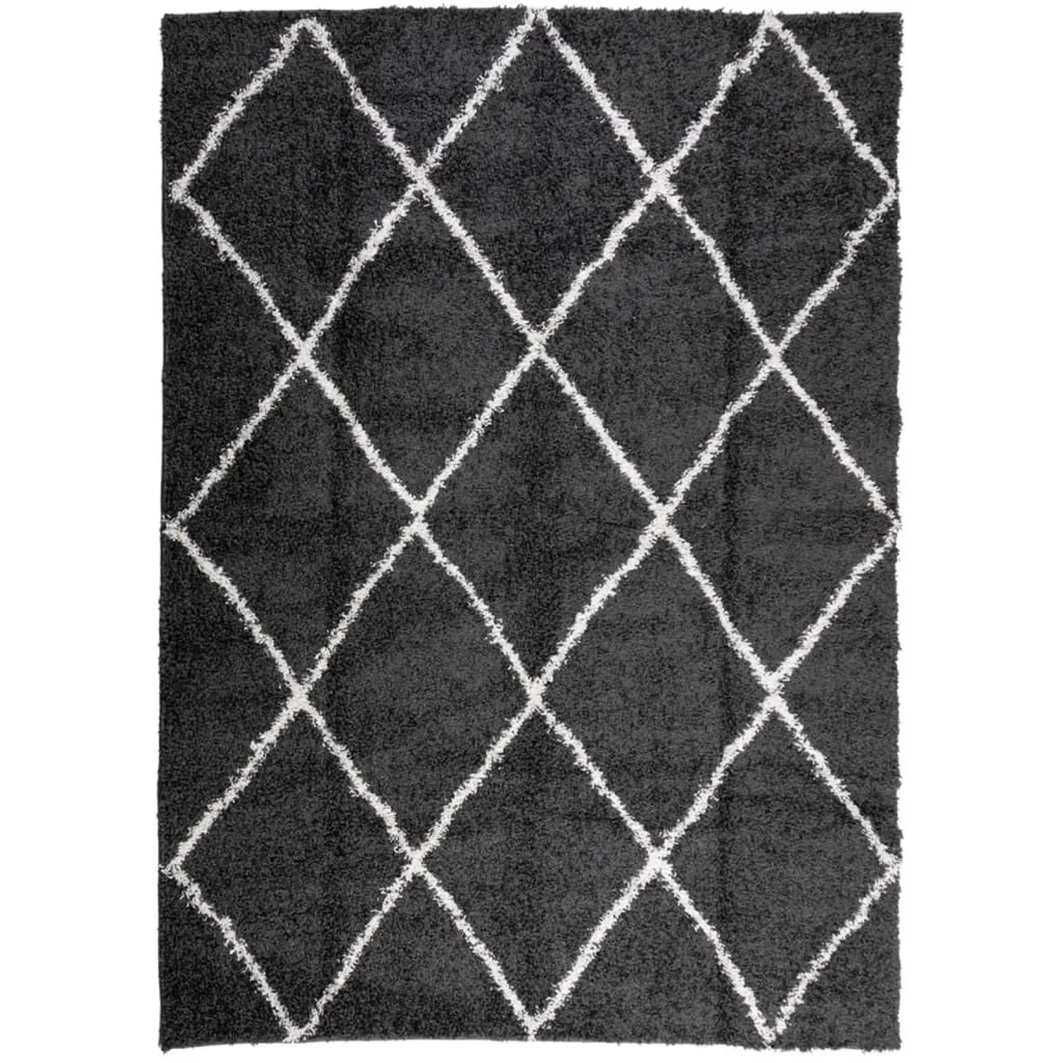 vidaXL Teppich Shaggy Hochflor Modern Schwarz und Creme 200x280 cm 375415 günstig online kaufen