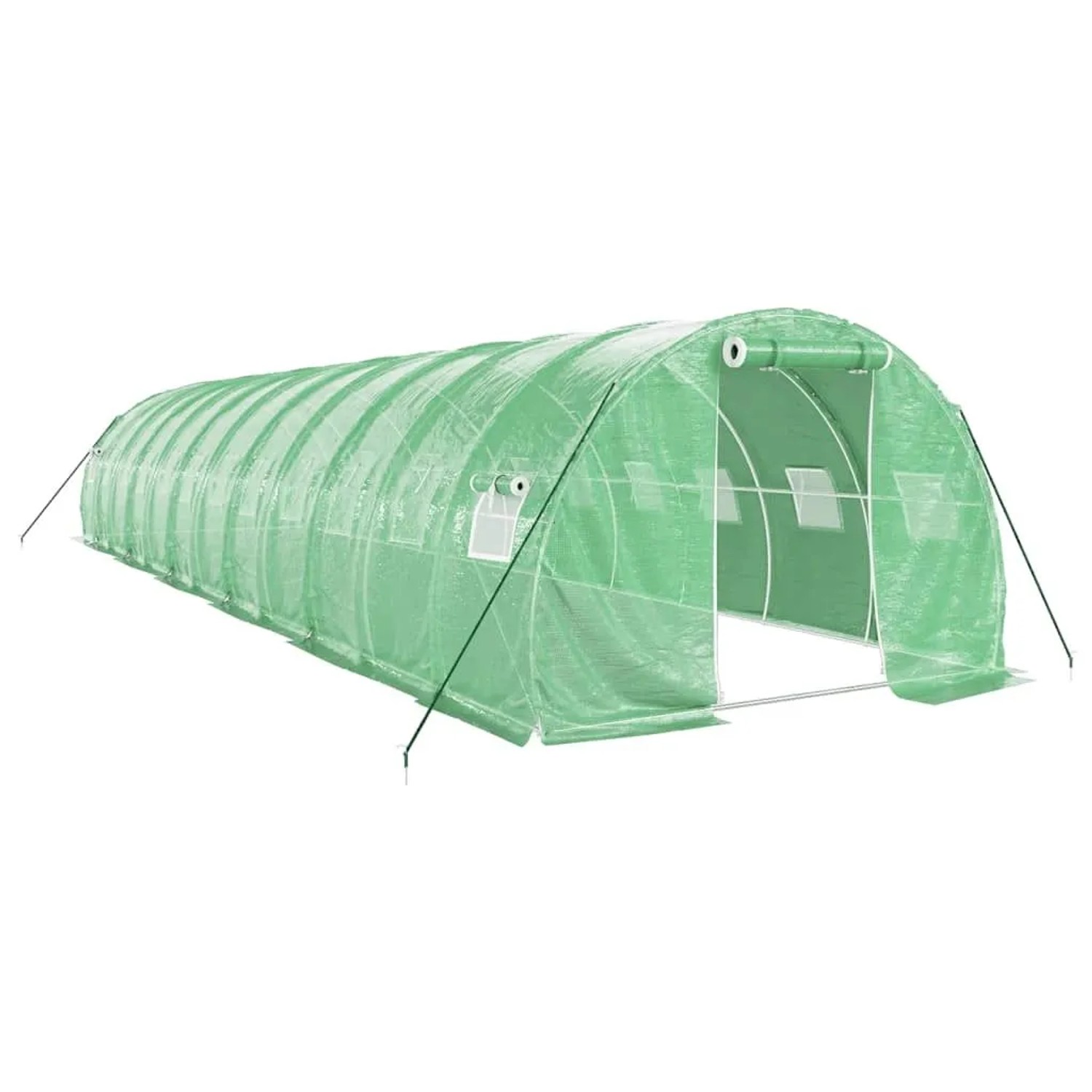 vidaXL Gewächshaus mit Stahlrahmen Grün 36 m² 12x3x2 m 3188043