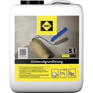 Sakret Universalgrundierung, gelb, 5L Kanister. Haftgrund für Wand, Decke und Boden.