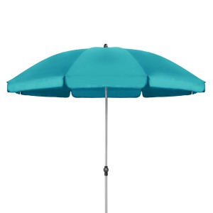 Türkiser Doppler Marktschirm Active, Ø 200 cm mit Knickfunktion für Garten und Balkon.
