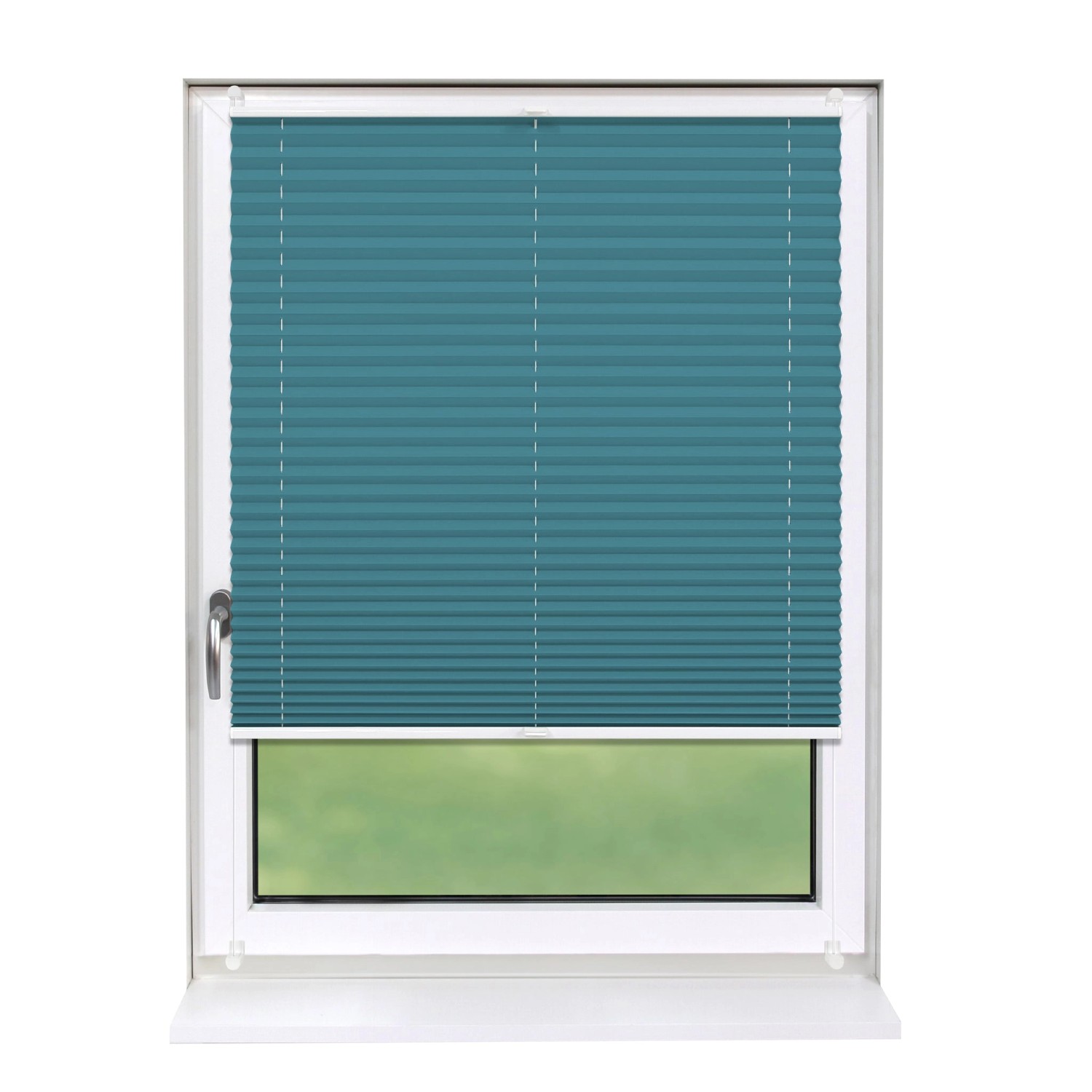 Deco-Raum Plissee Basic ohne Bohren 85x210cm Petrol Blickdicht Klemmfix günstig online kaufen