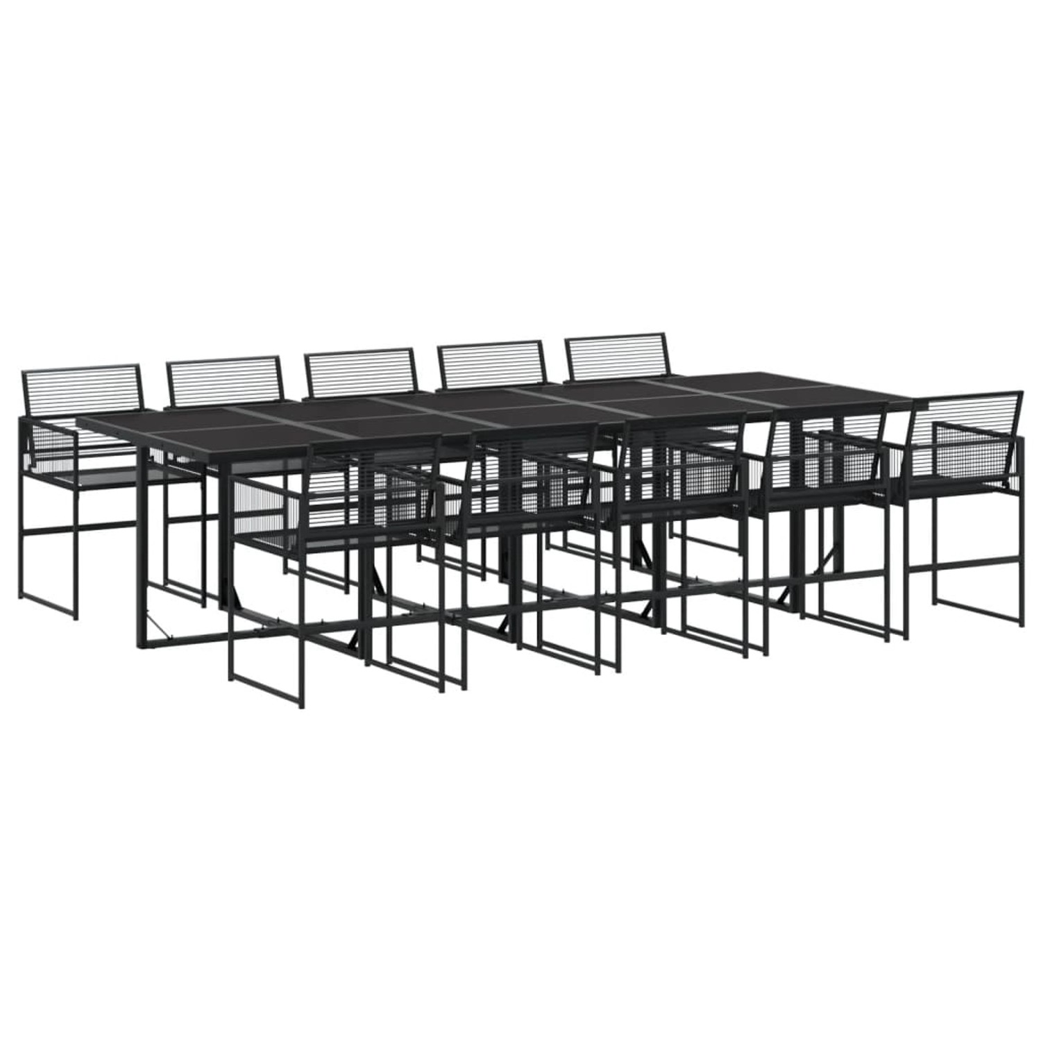 vidaXL 11-Tlg Garten-Essgruppe Schwarz Poly Rattan 3295036 günstig online kaufen