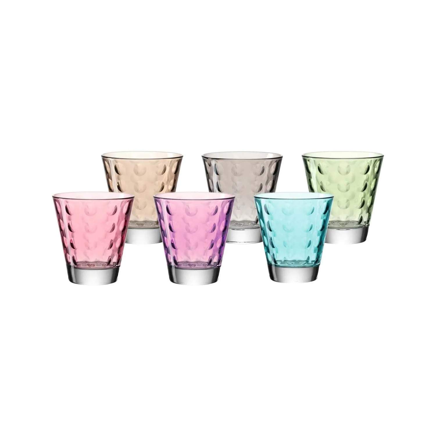 Leonardo Optic Trinkglas Klein 215 ml Farbig Sortiert 6er Set