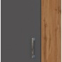 Held Möbel Hängeschrank Sorrento, anthrazitfarbene Tür, Wotaneiche Korpus, Metallgriff.