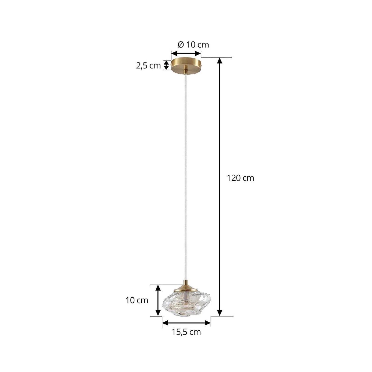 Moderne Lindby Pendelleuchte Piatra in Creme mit Glas Lampenschirm für Wohnzimmer & Esszimmer.