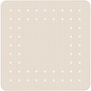 Quadratische, beige Wenko Duscheinlage Mirasol (54x54 cm) mit Noppen und Löchern.