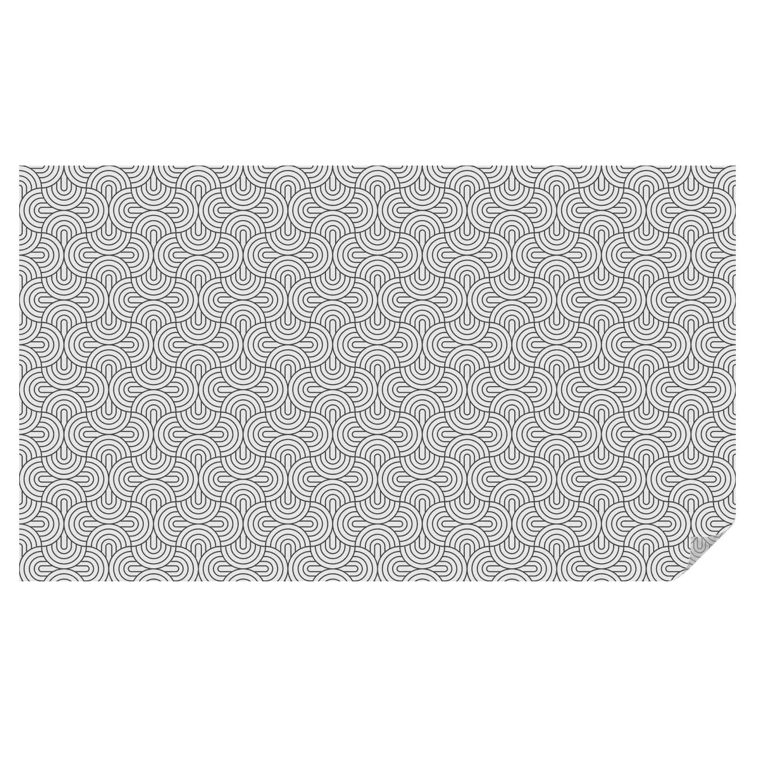 Tulup Fensterfolie Geometrische Halbkreise Milchglasfolie 200x116 cm Schwar günstig online kaufen