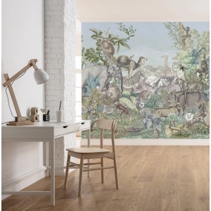 Komar Vliesfototapete Creative Zoo mit Tiermotiv im Wohnraum.