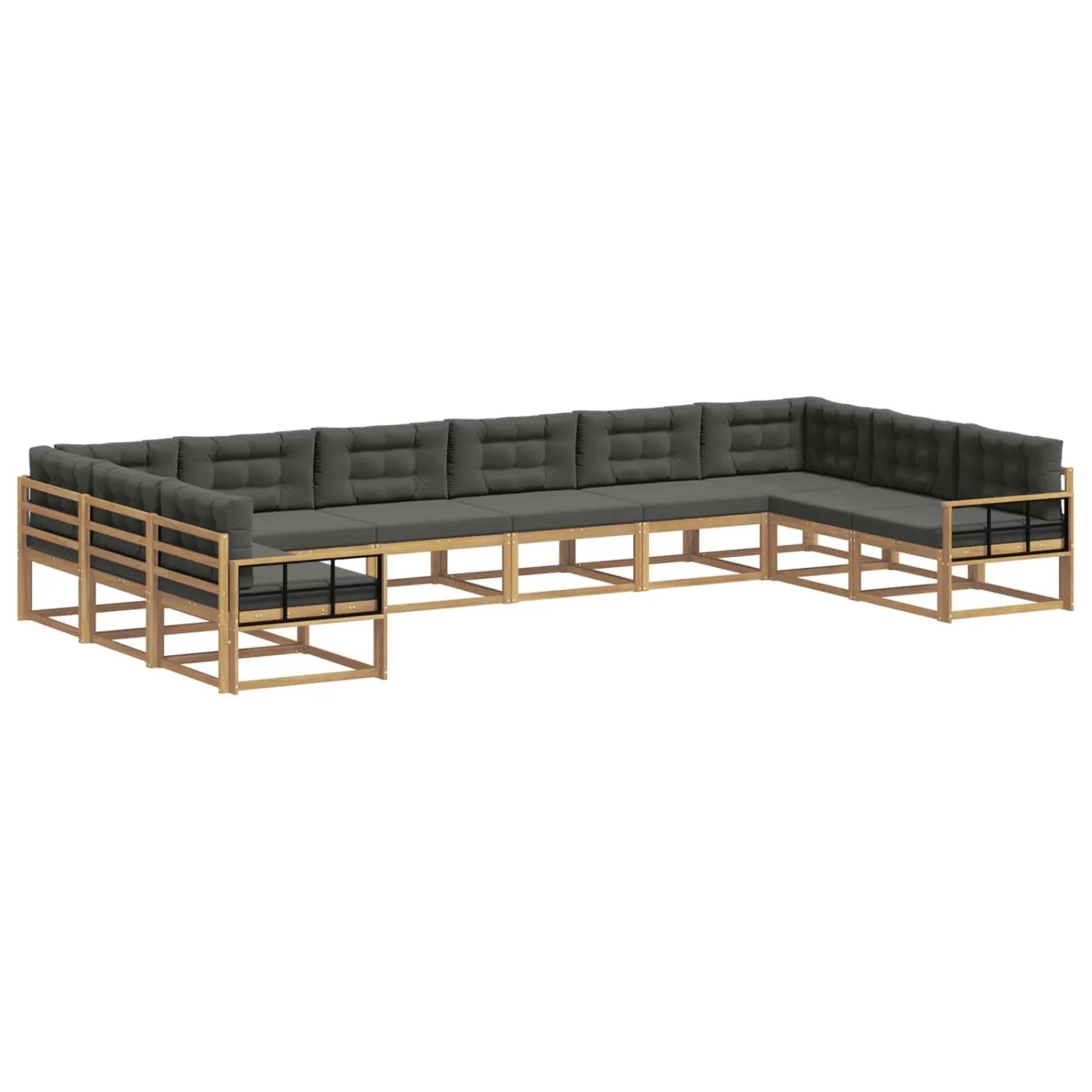 vidaXL Outdoor-Sofagarnitur mit Kissen 10-Tlg Weiß und Anthrazit 3387116