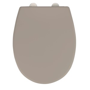 Wenko WC-Sitz Vorno Neo, Duroplast, Taupe, mit Absenkautomatik und Edelstahl-Befestigung.