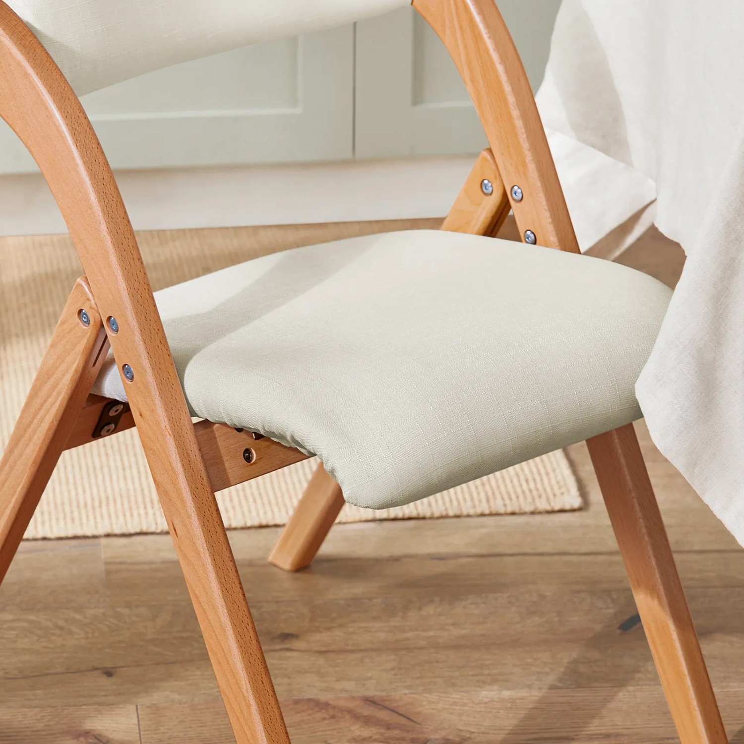 SoBuy Esszimmerstuhl Klappstuhl Küchenstuhl Polsterstuhl mit Lehne Weiß FST92-W_8