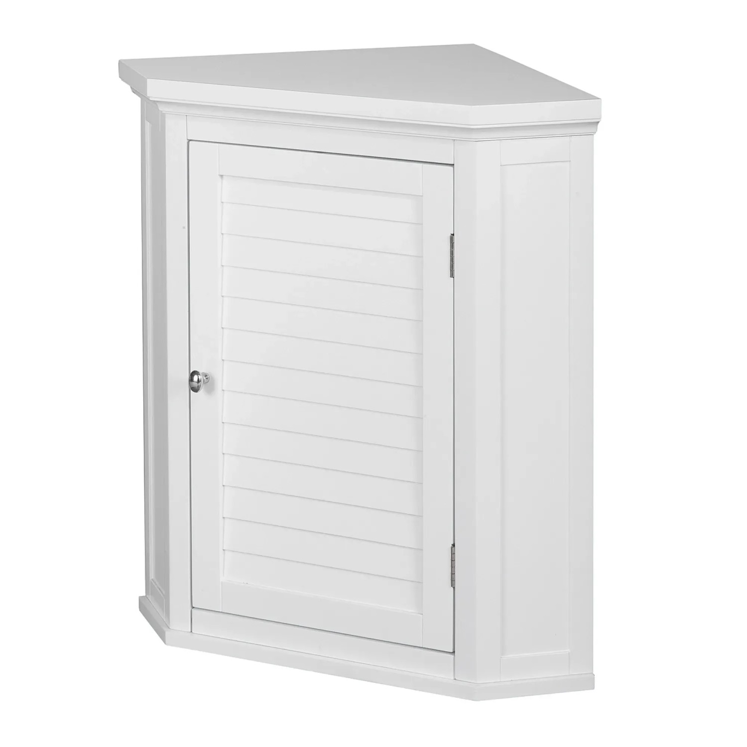 Weißer Teamson Home Bad Eckschrank aus Holz mit einer Tür und einem Regal.