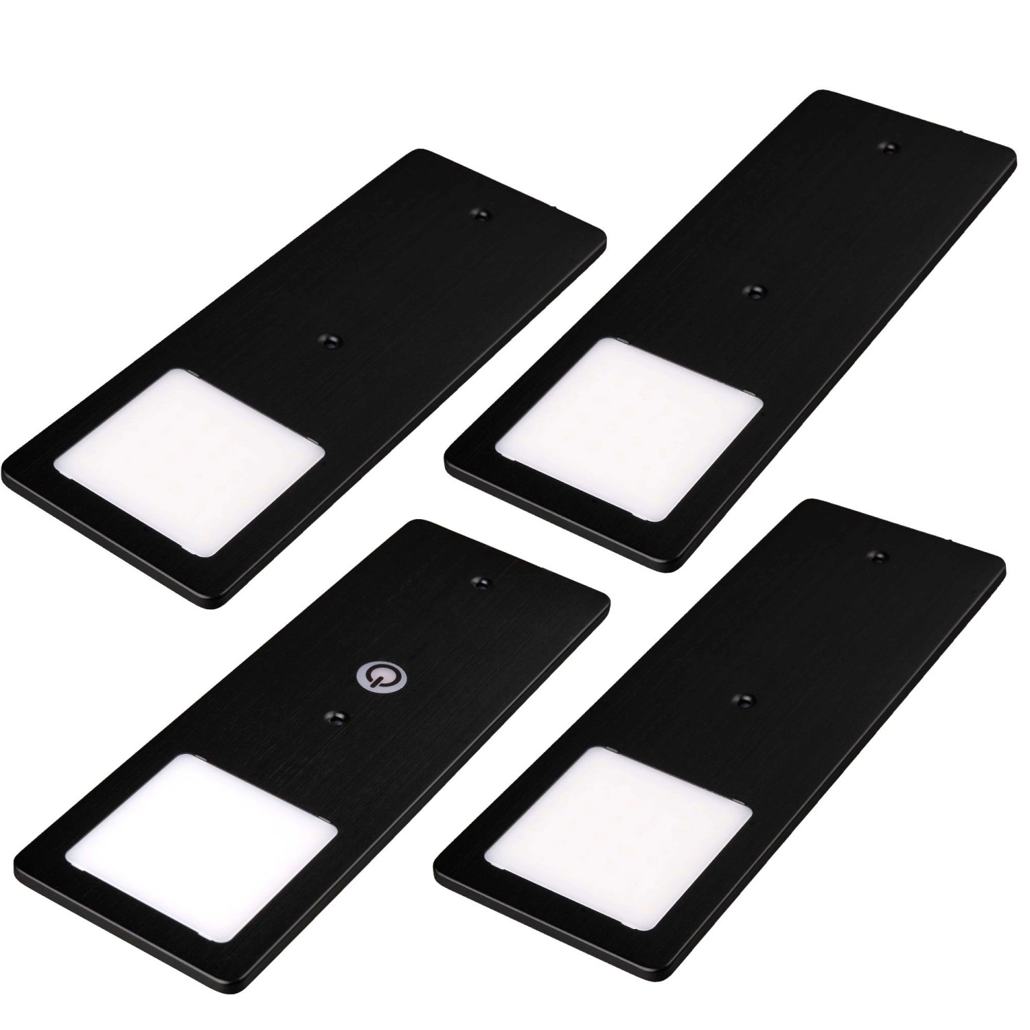 kalb LED Unterbauleuchten Schwarz 5W Sehr Flache Küchenleuchte Touchdimmfunktion 4er Set Neutralweiß