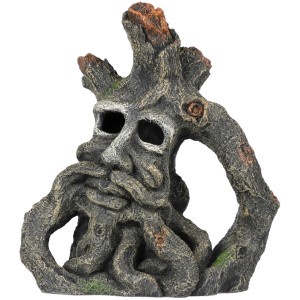 Aquadella Aquarium Deko Jakob, Baumstamm mit Gesicht, ca. 28 cm hoch.