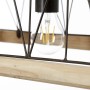 Brilliant Pendelleuchte Narcy Burned Steel mit Holz und Metallelementen.