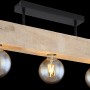 Globo Adalaie Deckenleuchte, 3-flammig, aus schwarzem Metall und hellem Holz.