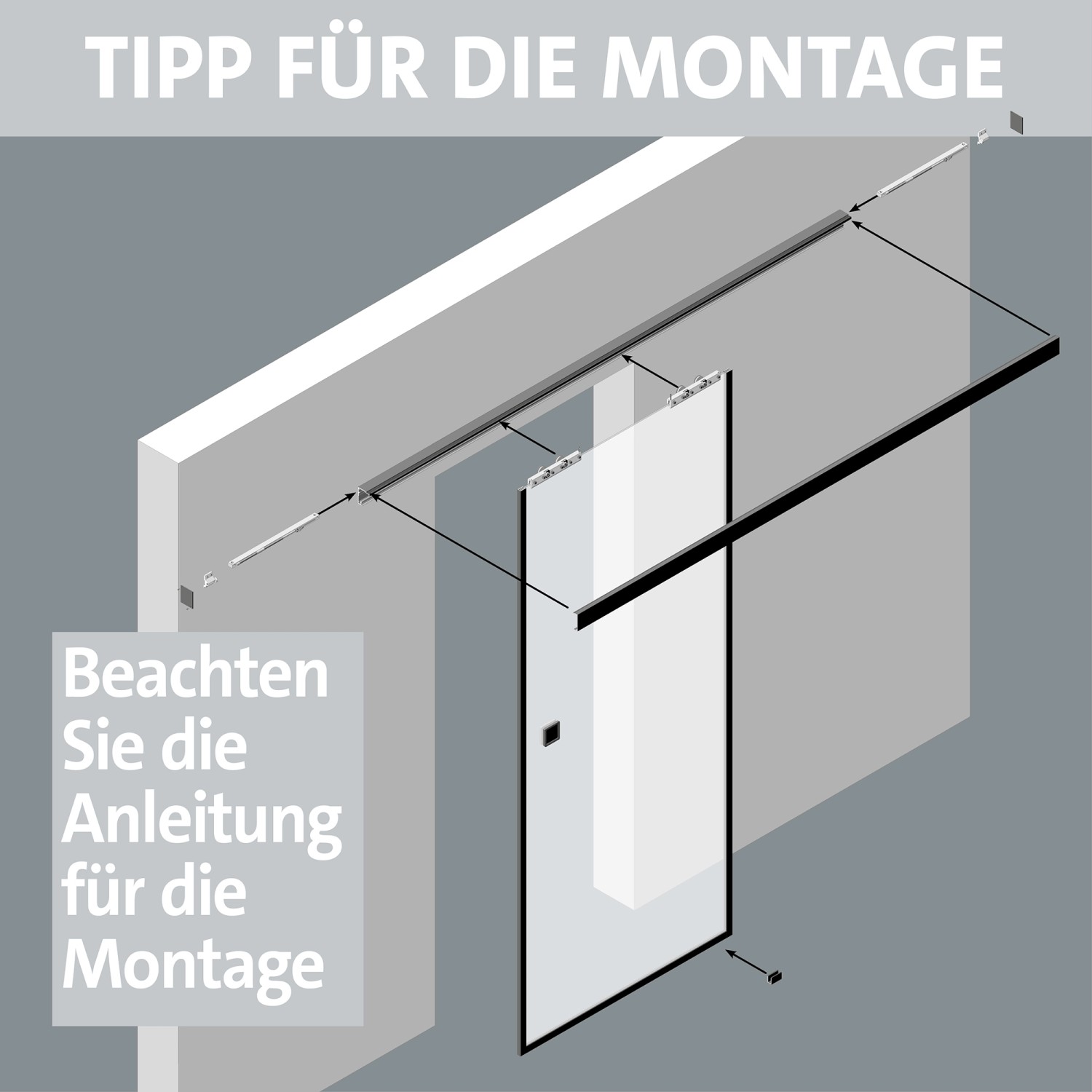 Skyscope Portal Schiebetür-Set Slimwork Typ 8 Klarglas 94 cm x 206 cm_7