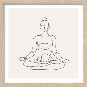 Pro Art Bild Framed Art Relax II, 30x30 cm, mit stilisierter Yoga-Figur im Scandic-Style.