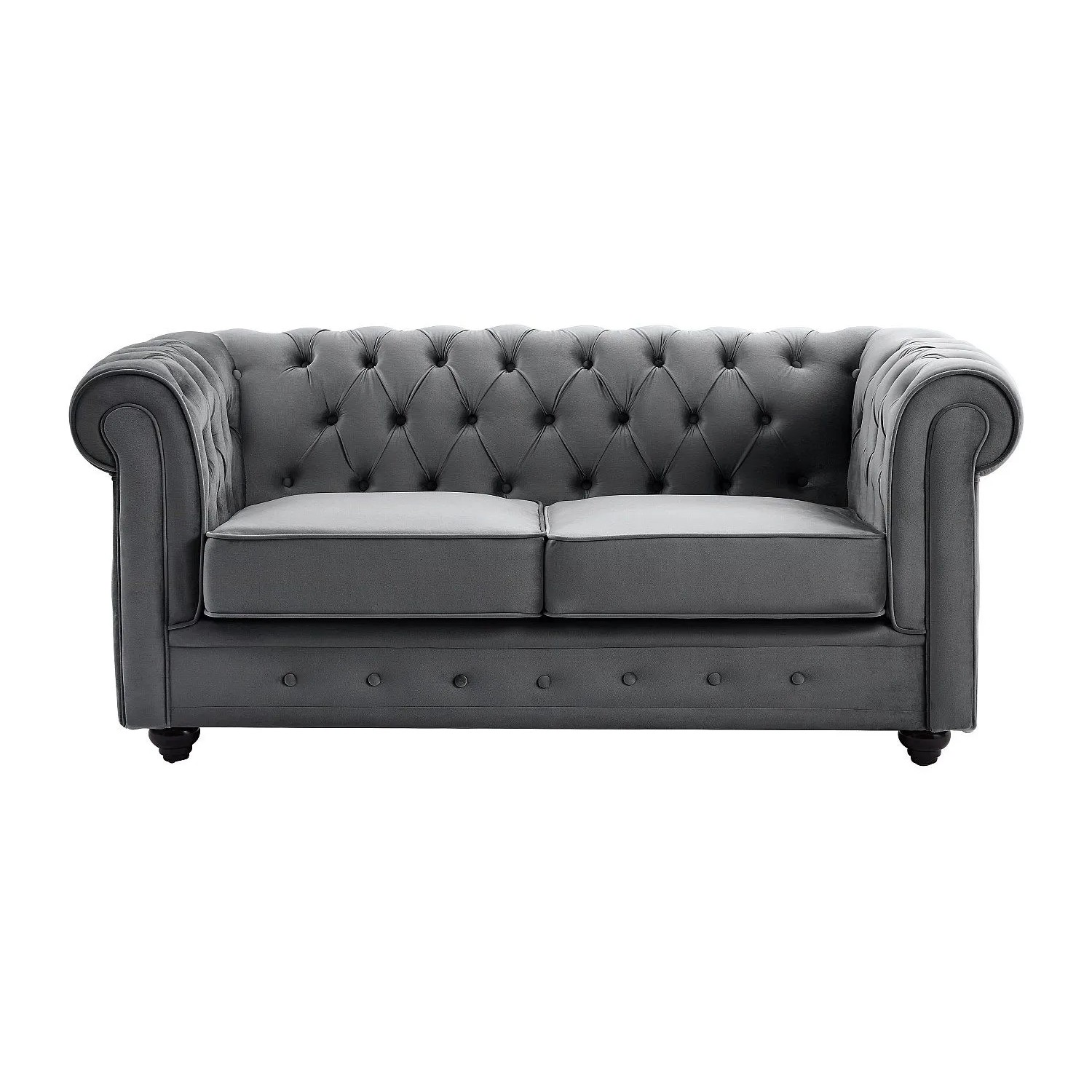 Vente-unique Sofa Ohne Schlafmöglichkeit Chesterfield Anthrazitgrau 165 cm