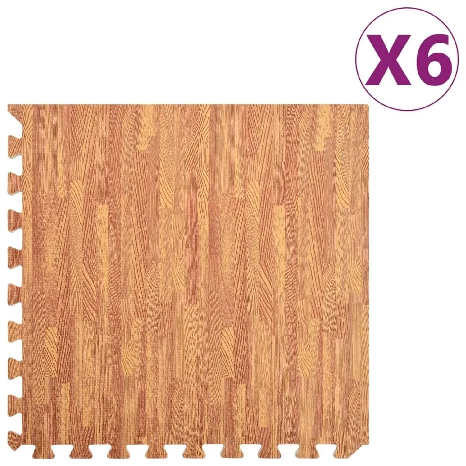 vidaXL Bodenmatten 6 Stk Holzmaserung 2,16 m² EVA-Schaumstoff 92458