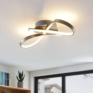 Lindby LED Deckenleuchte Alana 9985072 Modern in Alu aus Aluminium 1-flammig Wohnzimmerleuchte