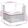 Beige Garten-Sofagarnitur (7-tlg) vidaXL aus Polyrattan mit Kissen, Detailansicht der Maße.