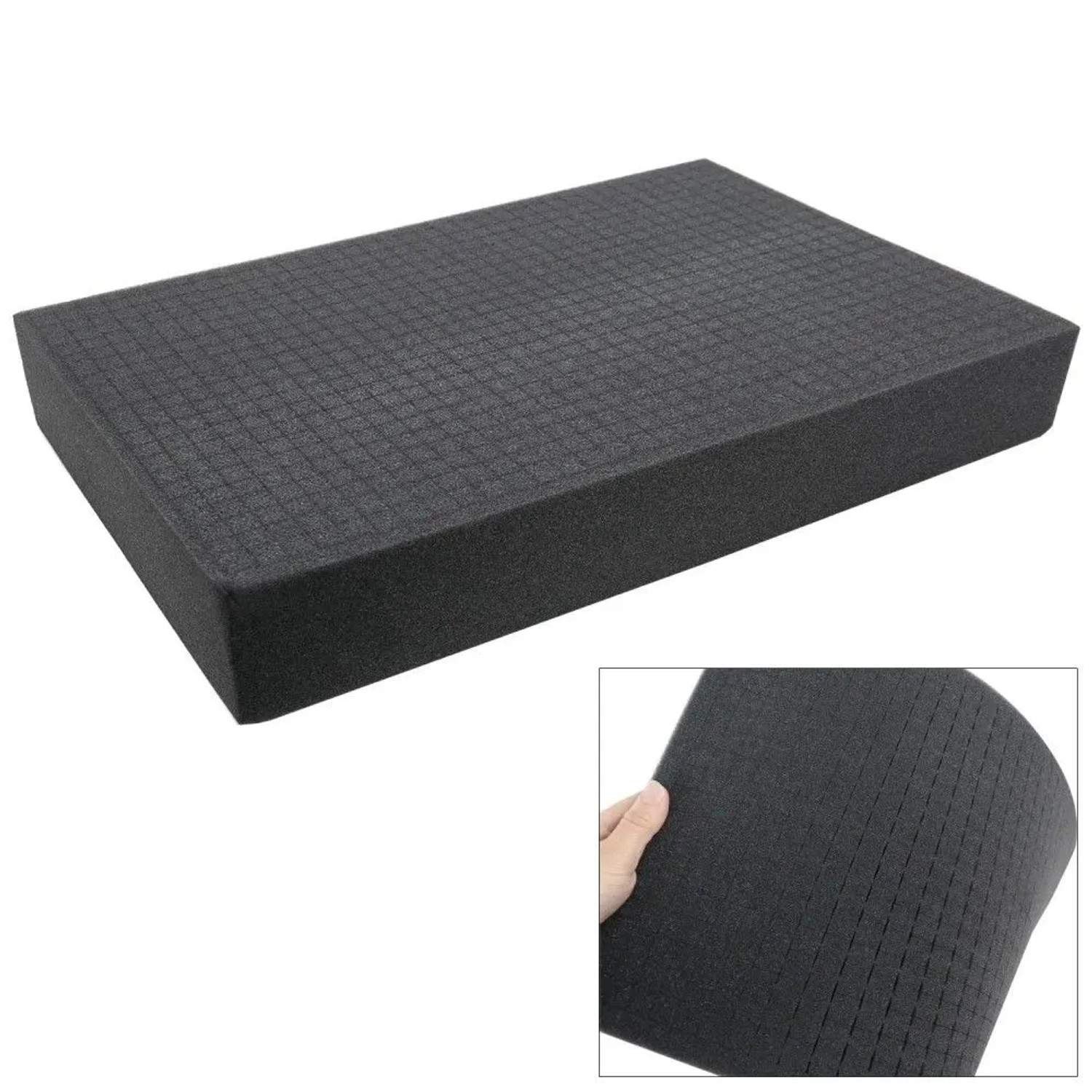 HMF 1456-90 Rasterschaumstoff Würfelschaum 345 x 550 mm Double-Size Koffereinlage Tabletop Höhe 90 mm