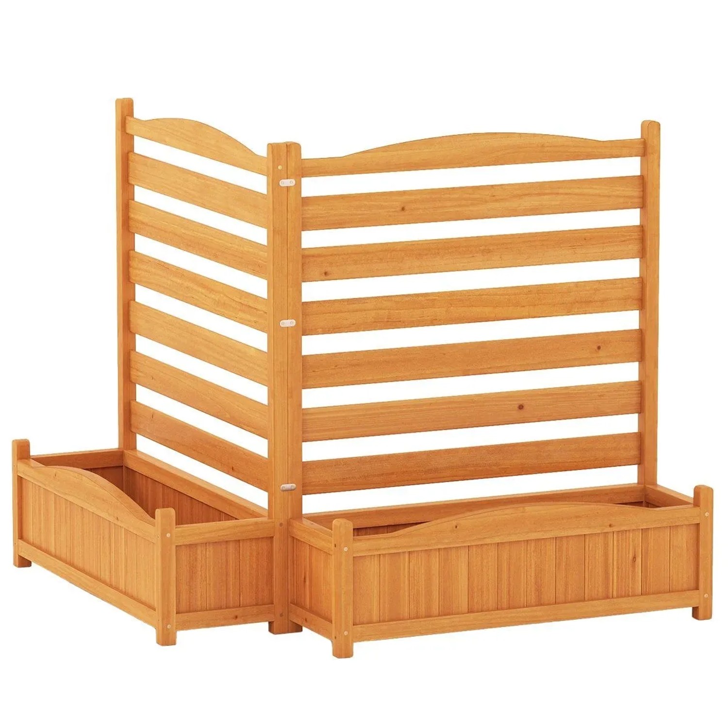 Costway Blumenkasten mit Gartenzaun Zaun mit Ablauflöchern 2-Teilig