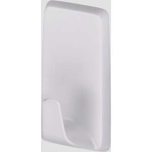 Weißer Tesa Klebehaken aus Kunststoff, 2er-Set mit Powerstrips für einfache Montage.