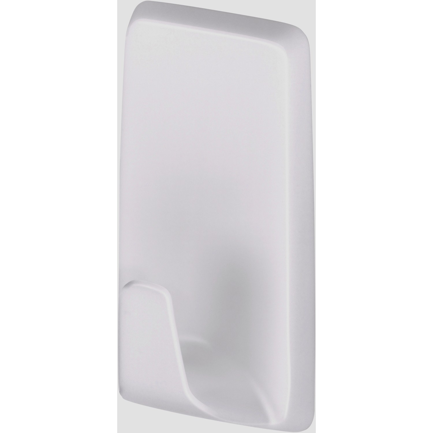 Weißer Tesa Klebehaken aus Kunststoff, 2er-Set mit Powerstrips für einfache Montage.