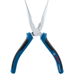 Bosch Professional Spitzzange, gerade, 200 mm, mit blau-schwarzem Griff.