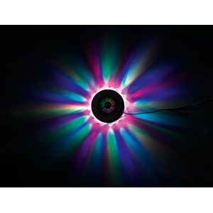 Easymaxx LED-Lichtrad Galaxy Wandlampe mit bunter Lichtshow und Sound-Sensor.