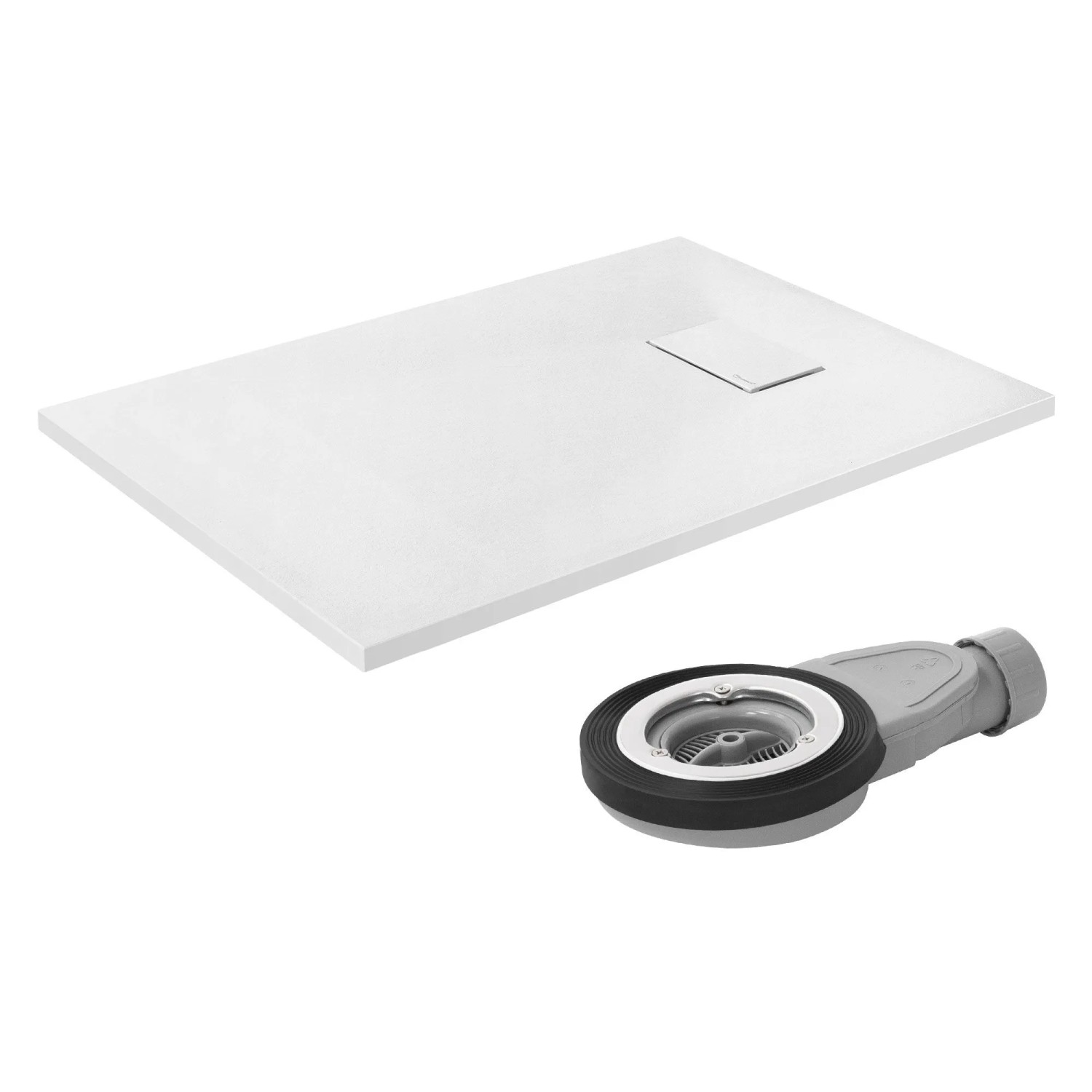 LuxeBath Duschwanne 100x70 cm Weiß mit Ablaufgarnitur aus SMC H:3 cm günstig online kaufen