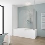 Schulte ExpressPlus Badewannenaufsatz, 2-teilig, Alu Natur Klar, 140x116,4cm als Duschabtrennung.