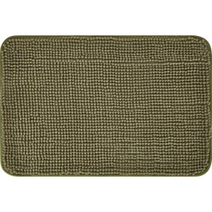 Moosgrüne baliv Badematte (40x60 cm) aus Polyester. Flauschiger Badteppich für ein gemütliches Badezimmer.