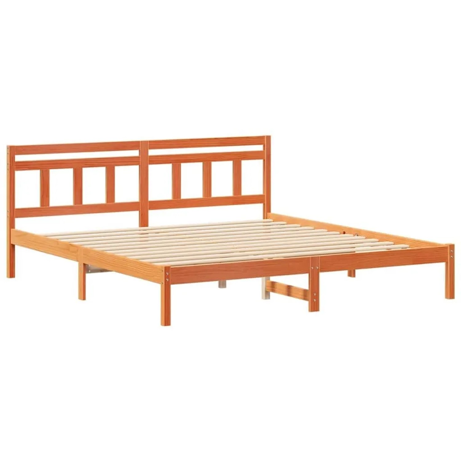 vidaXL Bettrahmen Braun 200 x 200 cm Massives Kiefernholz 872361