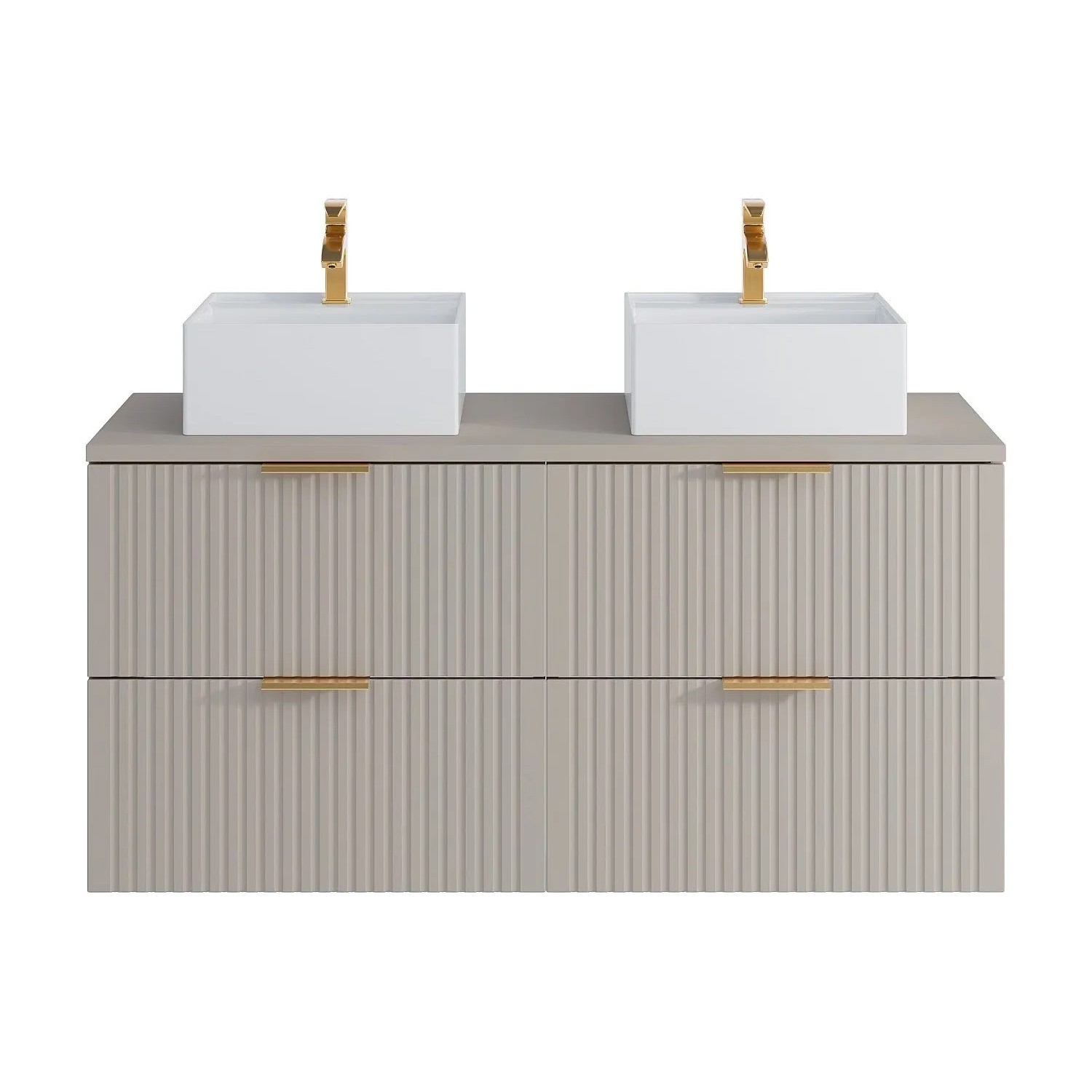 Vente-unique Doppelwaschtisch Zevara Beige 120 cm