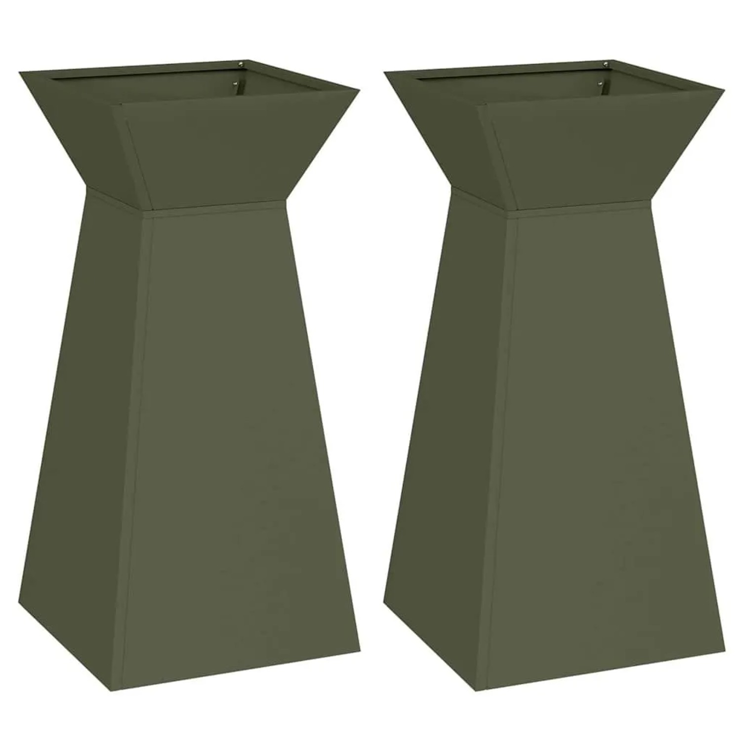 vidaXL Säulen Pflanzer 2 Stk Oliv 35 x 35 x 73 cm 873845