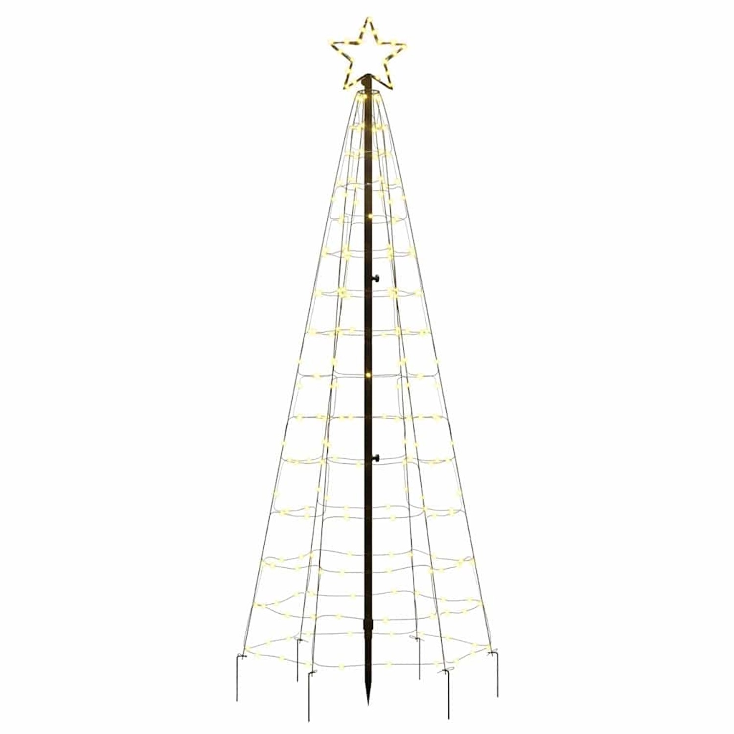 vidaXL LED-Weihnachtsbaum mit Erdspießen 220 LEDs Warmweiß 180 cm 358100