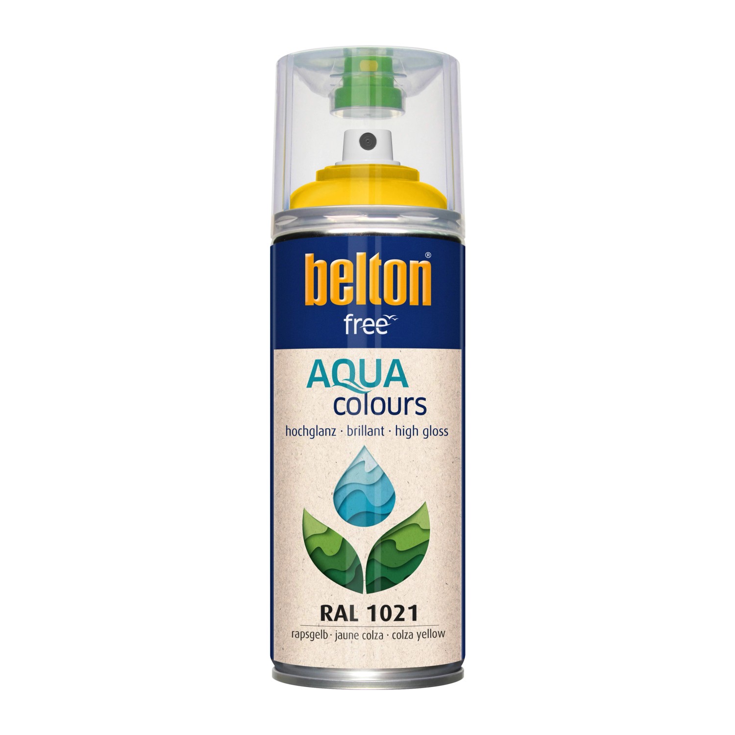 Thumbnail - Belton Free AQUAcolours Buntlack RAL 1021 Rapsgelb hochglänzend 400 ml