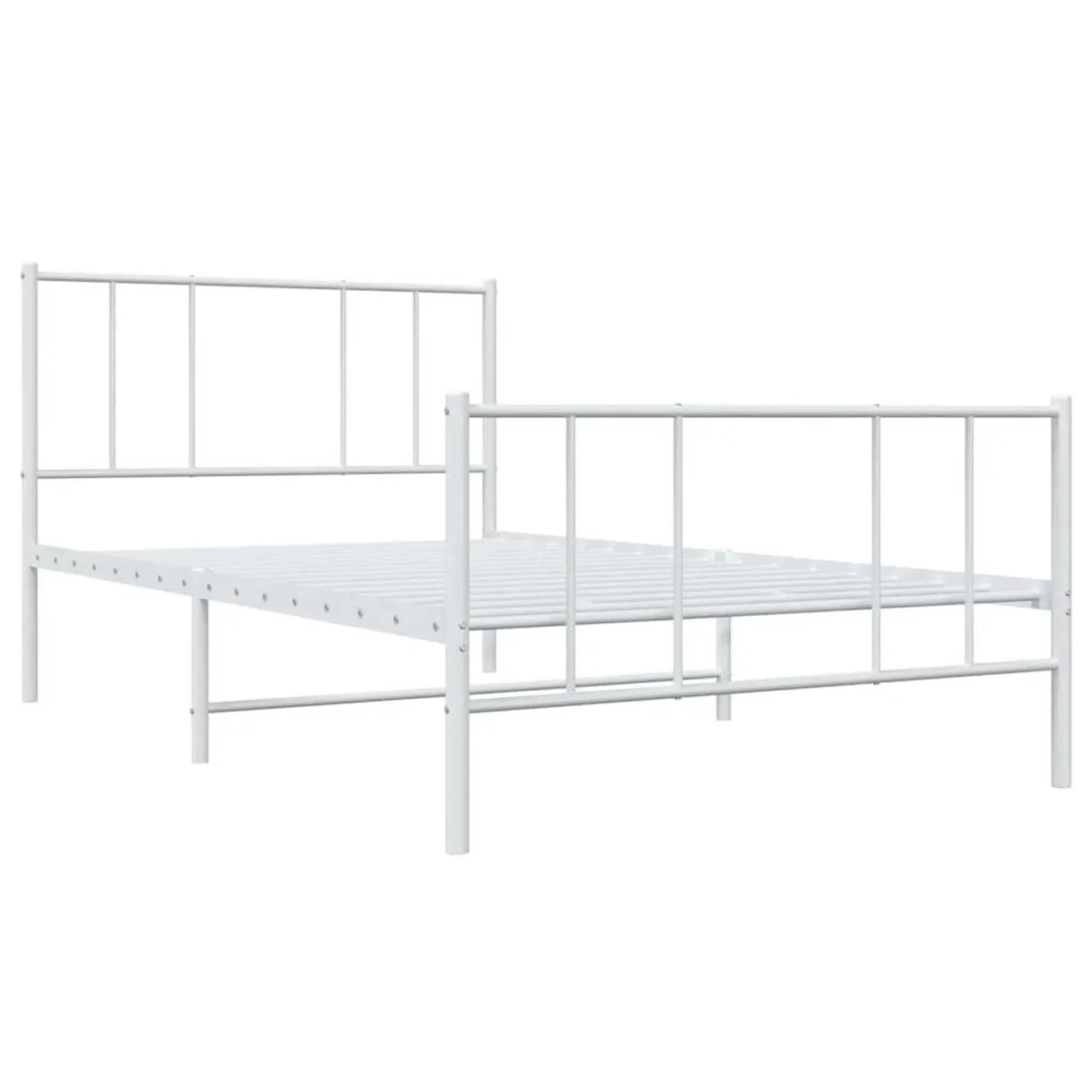 vidaXL Bettgestell mit Kopfteil und Fußteil Metall Weiß 90x200 cm 352540 günstig online kaufen
