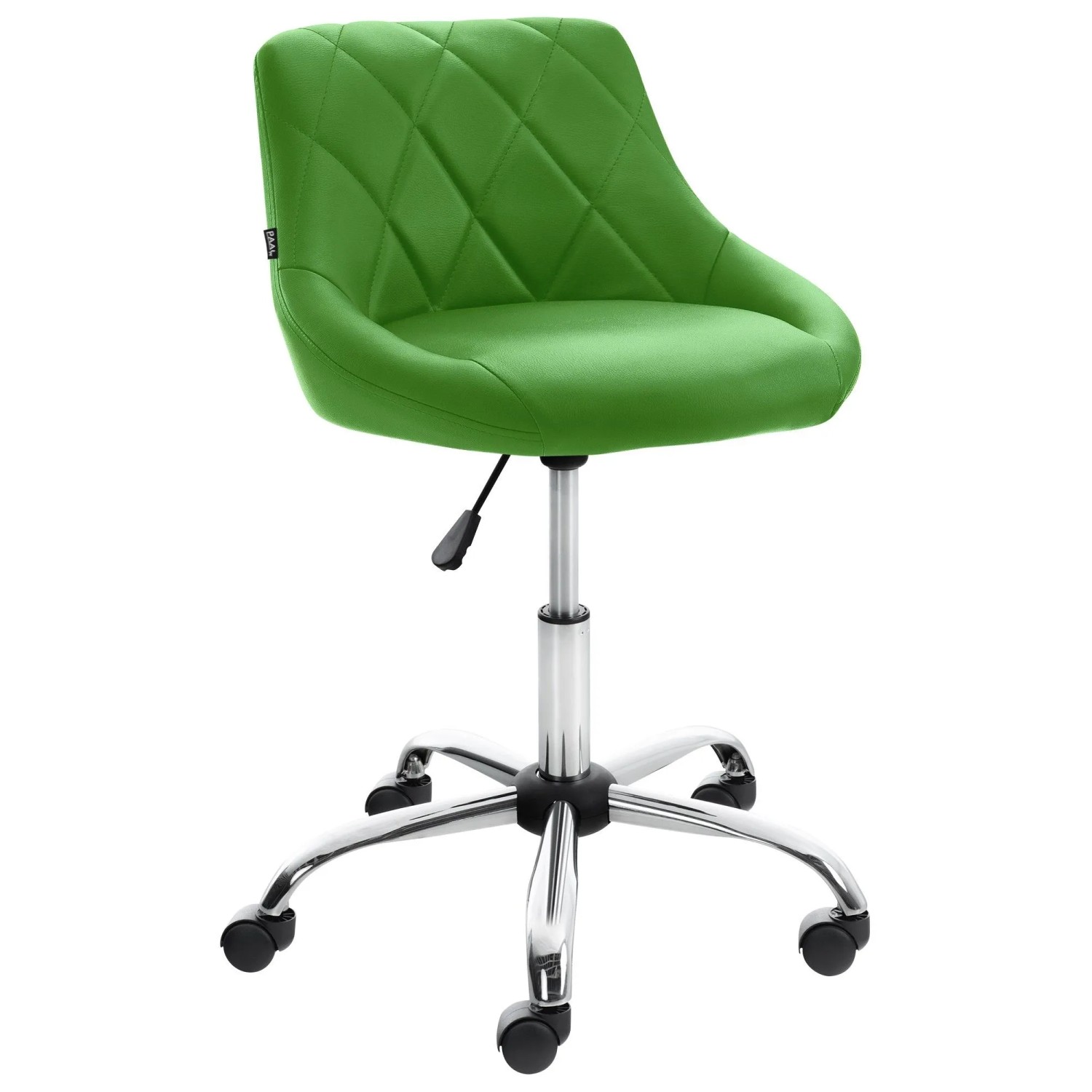 DELUKE Arbeitshocker AARHUS 47x49x71cm Kunstleder Grün Arbeitsstuhl Drehhocker Rollhocker Bürohocker
