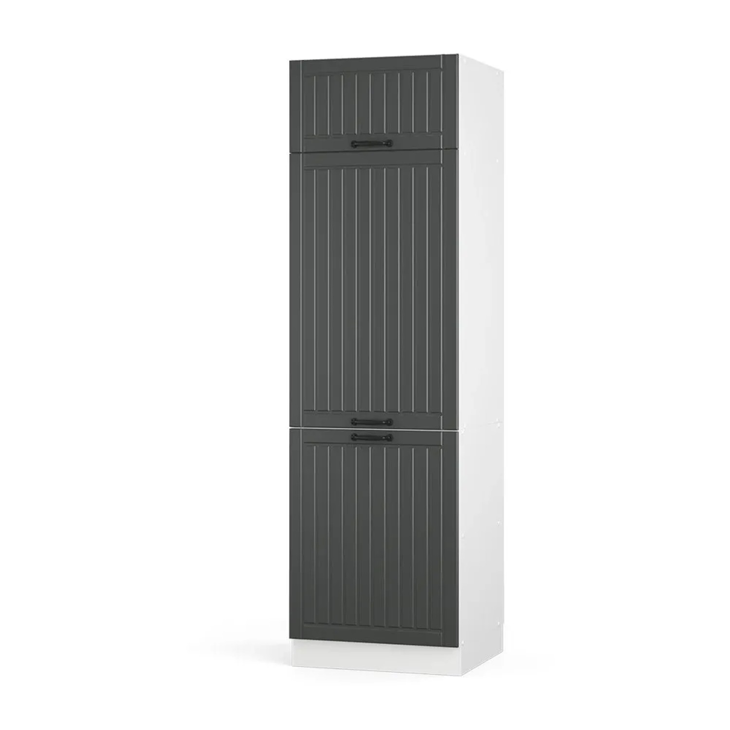 Vicco Kühlumbauschrank Fame-Line Hochschrank für die Küche Anthrazit Weiß 60 cm