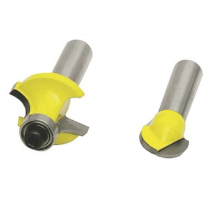 LUX Fräser-Set, 12-teilig, Zubehör für Fräsen. Gelbe Fräser mit silbernem Schaft.